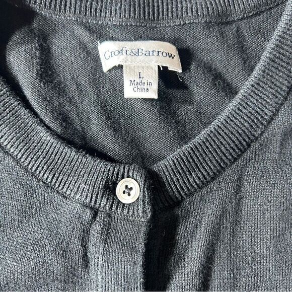 Croft & Barrow Black Cardigan Size L, SKU: 123-4386 - Picture 3 of 7